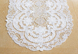 Ранер мереживний 40*168см Heritage Lace, колір -  молочний білий - 0 
