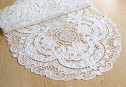 Ранер мереживний 40*120см Heritage Lace, колір -  молочний білий - 0 