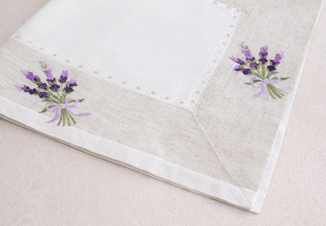 Доріжка на стіл лляна з вишивкою 40*150см Lavender Linen  445-282 - 0