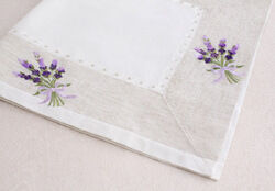 Доріжка на стіл лляна з вишивкою 40*150см Lavender Linen  - 0 