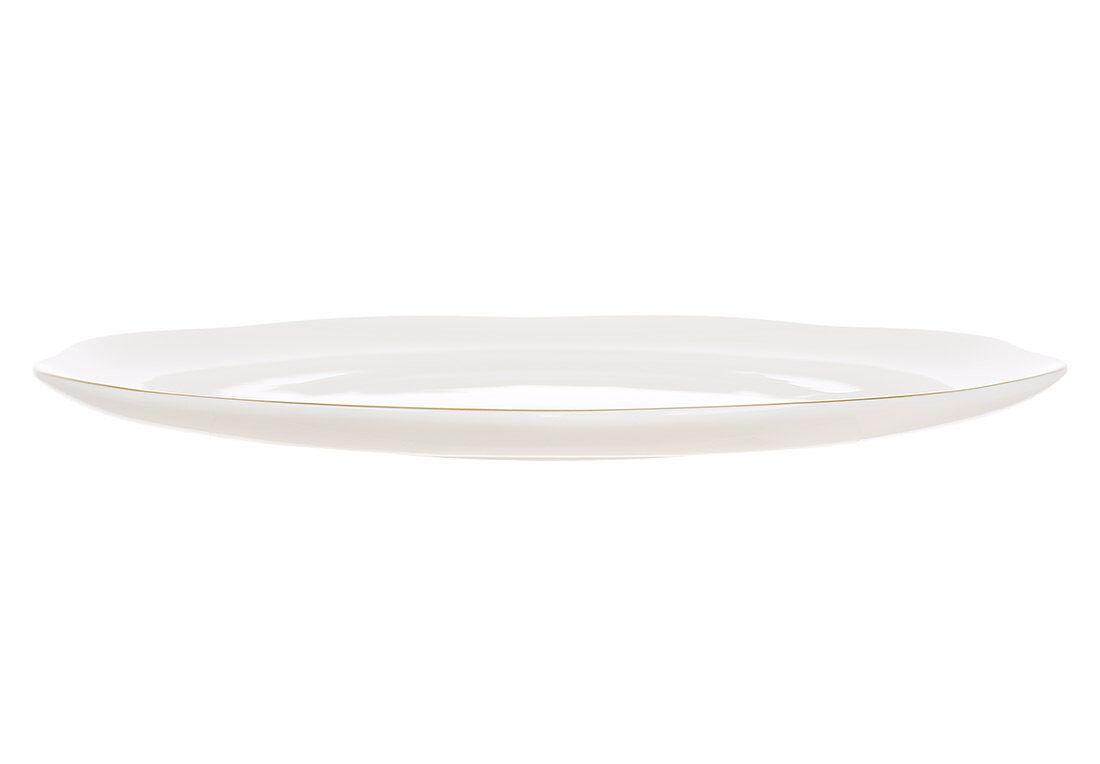 Тарілка порцелянова D27.5см біла із золотою окантовкою Elegance 871-027 - 0