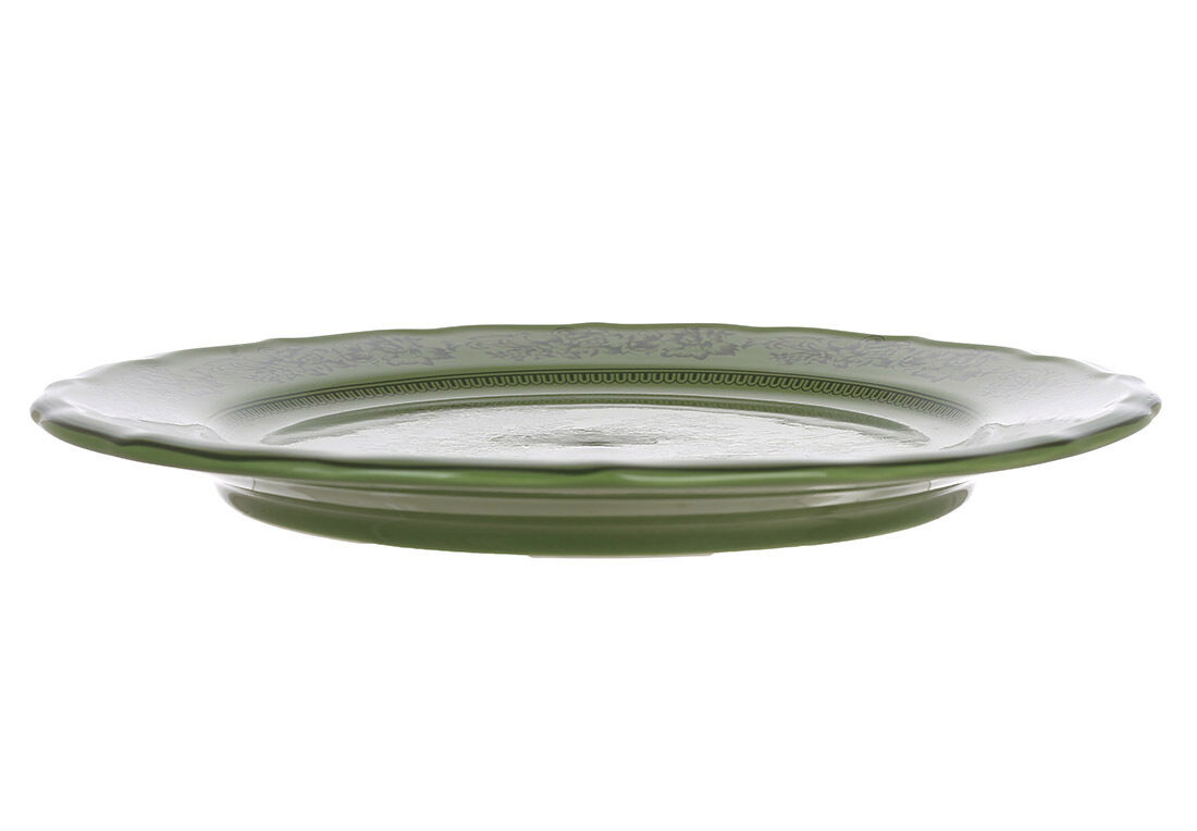 Тарелка фарфоровая D22*2.5см Heritage Toile Collection, цвет - оливковый зеленый K303 - 0