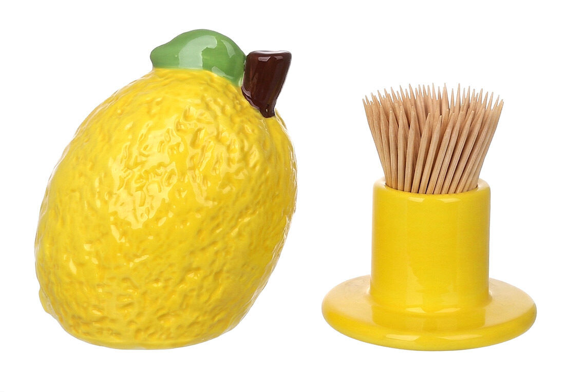 Керамічна підставка для зубочисток Lemon 10.3 см 304-082 - 0