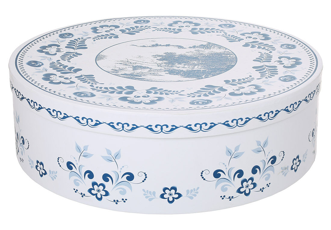 Чайный фарфоровый набор English Blue, 6 чашек 250мл, 6 блюдец 999-104 - 0