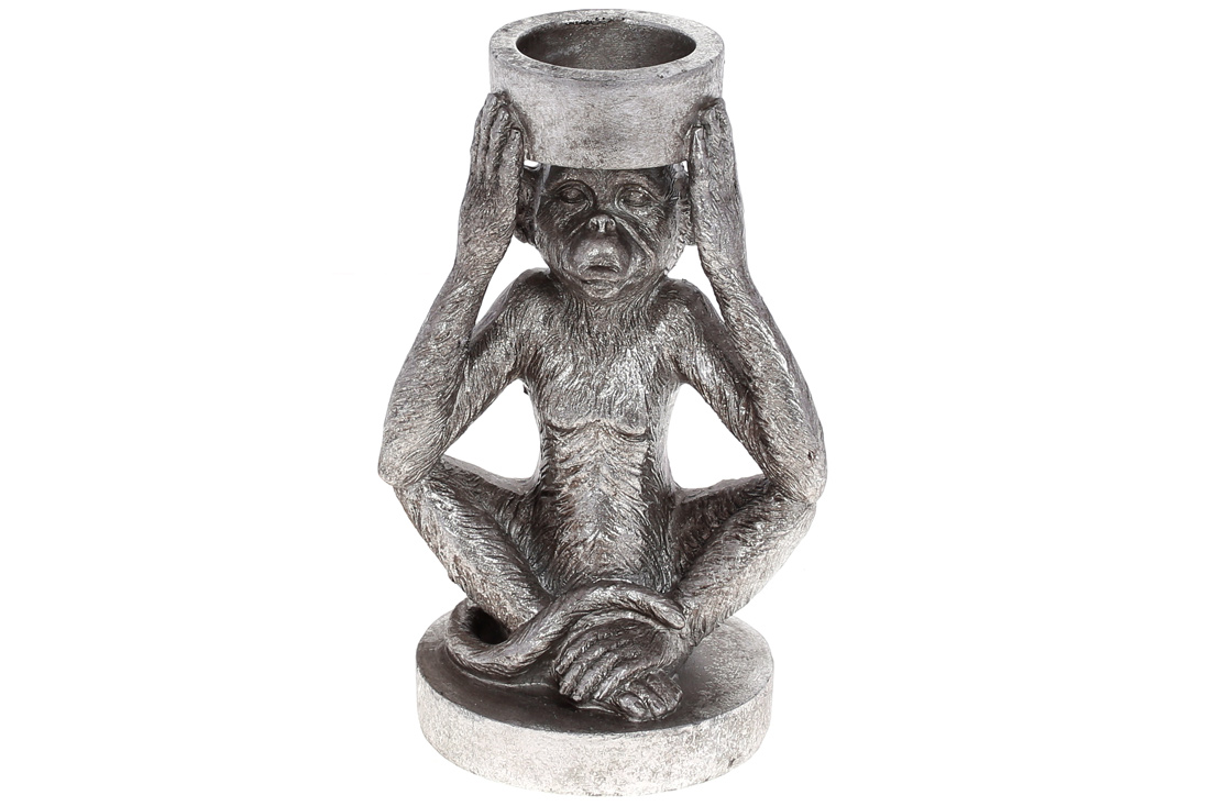 Свічник Мавпа, 17см, колір - срібло 450-904 оптом