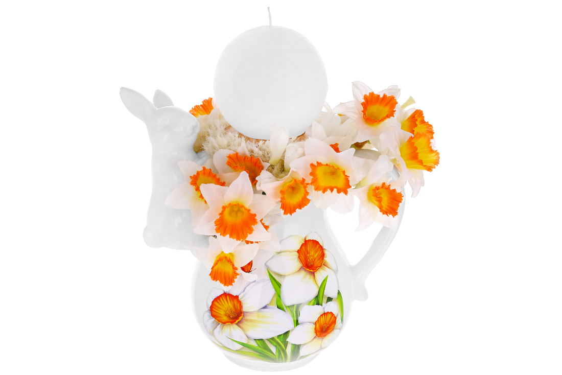 Декоративний свічник з квітами, 25см RM4-915 оптом