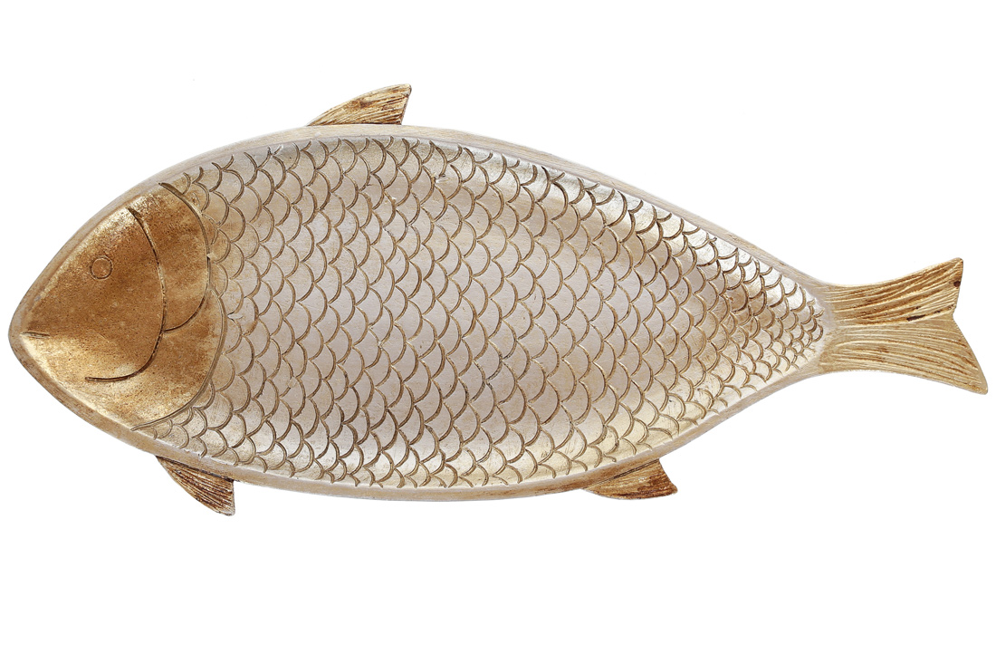 Декоративне блюдо Рибка 38,5см, колір - золото SG37-880 оптом