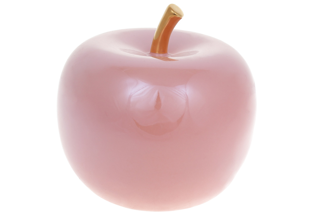 Декоративне яблуко 16.5см, колір - рожевий перламутр із золотом FG2-323 оптом