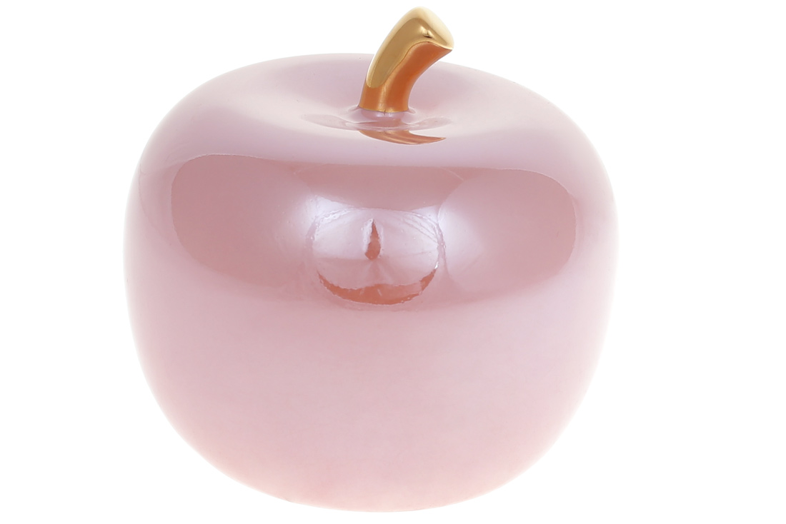 Декоративне яблуко 12.5см, колір - рожевий перламутр із золотом FG2-327 оптом