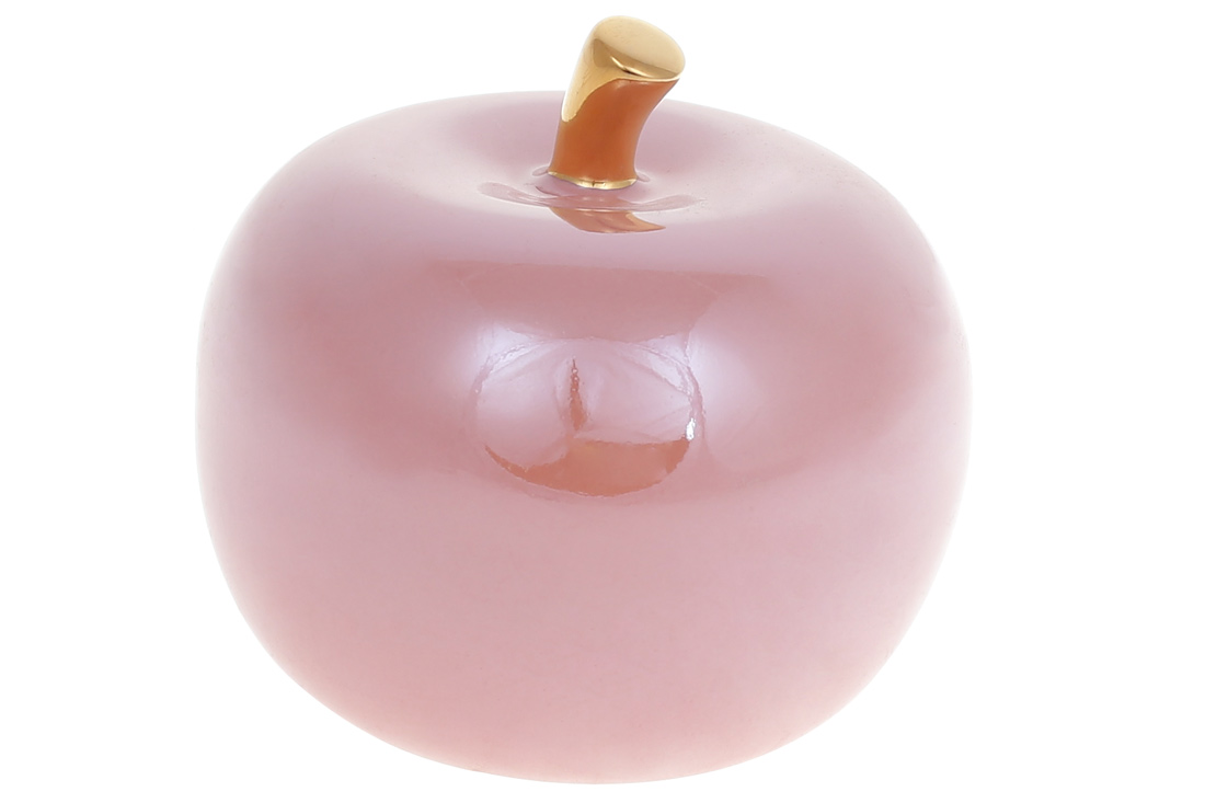 Декоративне яблуко 10.5см, колір - рожевий перламутр із золотом FG2-330 оптом