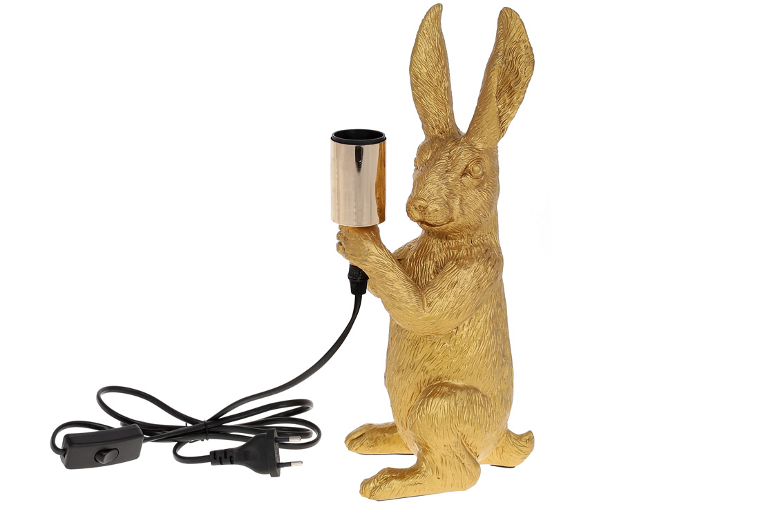 Лампа настільна 36см з декоративною основою Кролик, колір - золотий 232-719 оптом