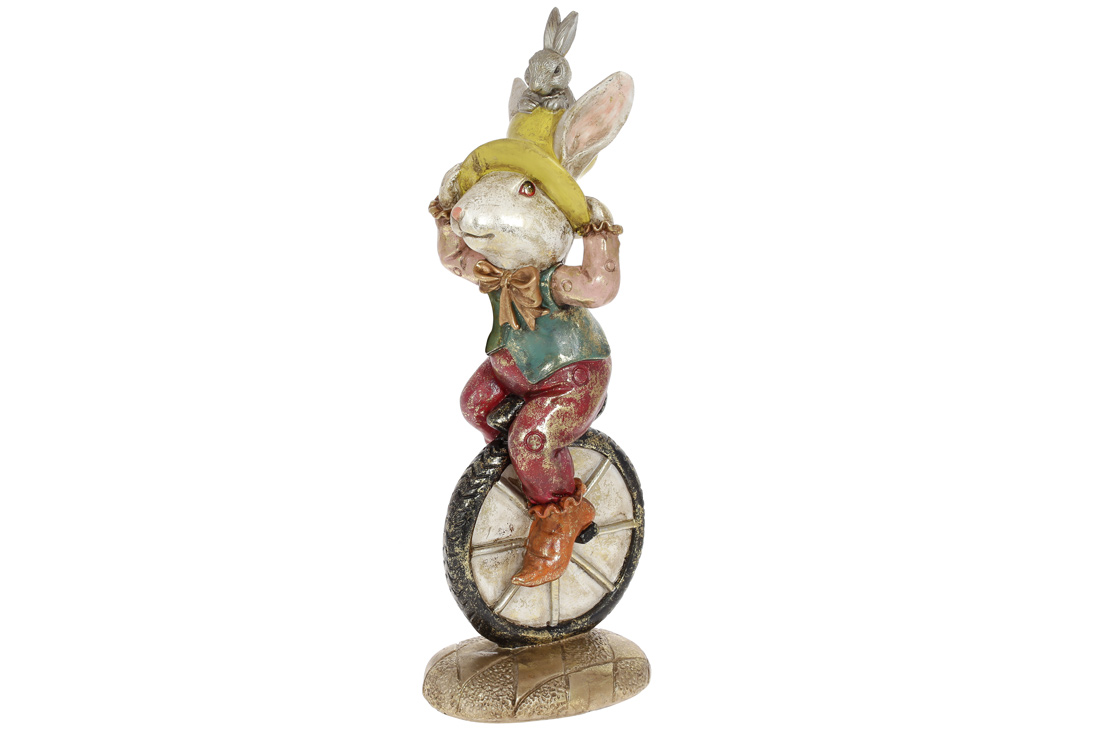 Декоративна статуетка Кролик на велосипеді 50см 419-302 оптом