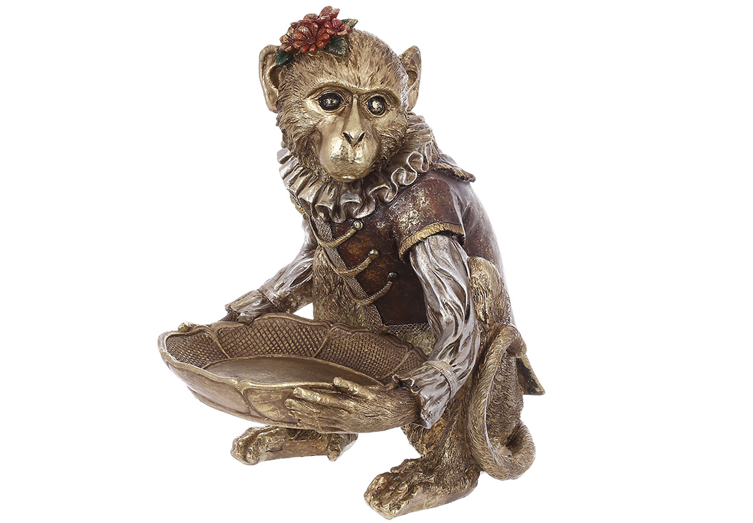 Декоративна статуетка Мавпа з підставкою для прикрас 24.5*26.5*31.5см 419-314 оптом