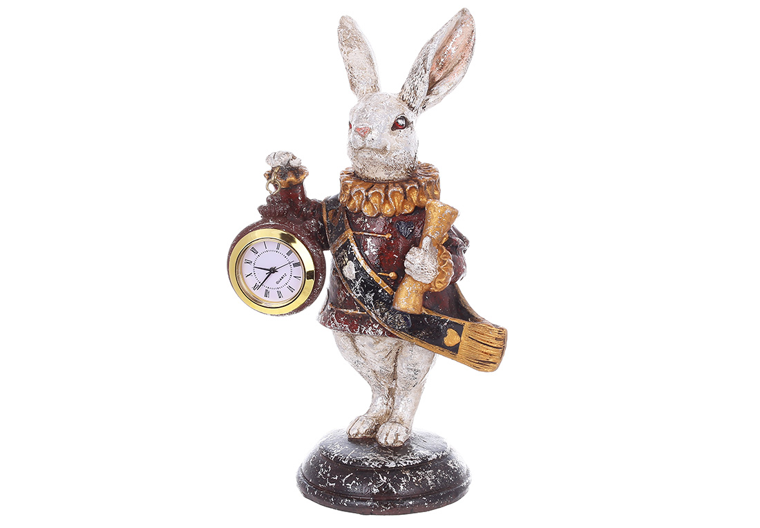 Декоративна статуетка Кролик з годинником 11*8.5*21см 419-318 оптом