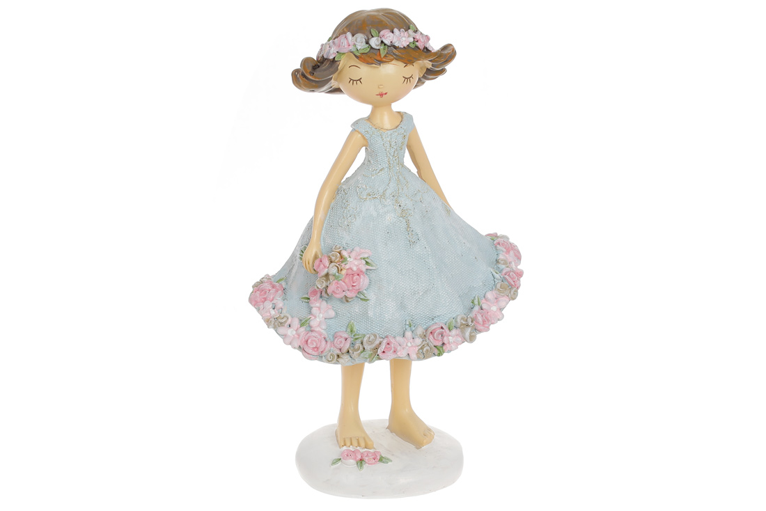 Декоративна статуетка Дівчинка у сукні з трояндами, 19,5см 831-908 оптом