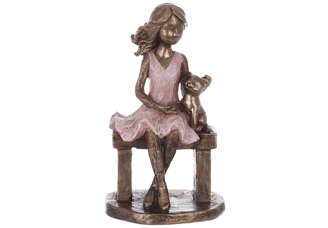 Декоративна статуетка Дівчинка з кішкою, 13.5см