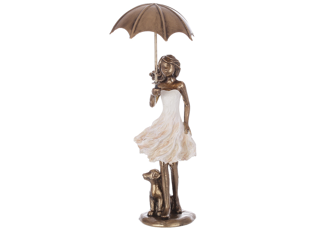 Декоративна статуетка Дівчинка із парасолькою 9.5*11*25.5см K07-449 оптом