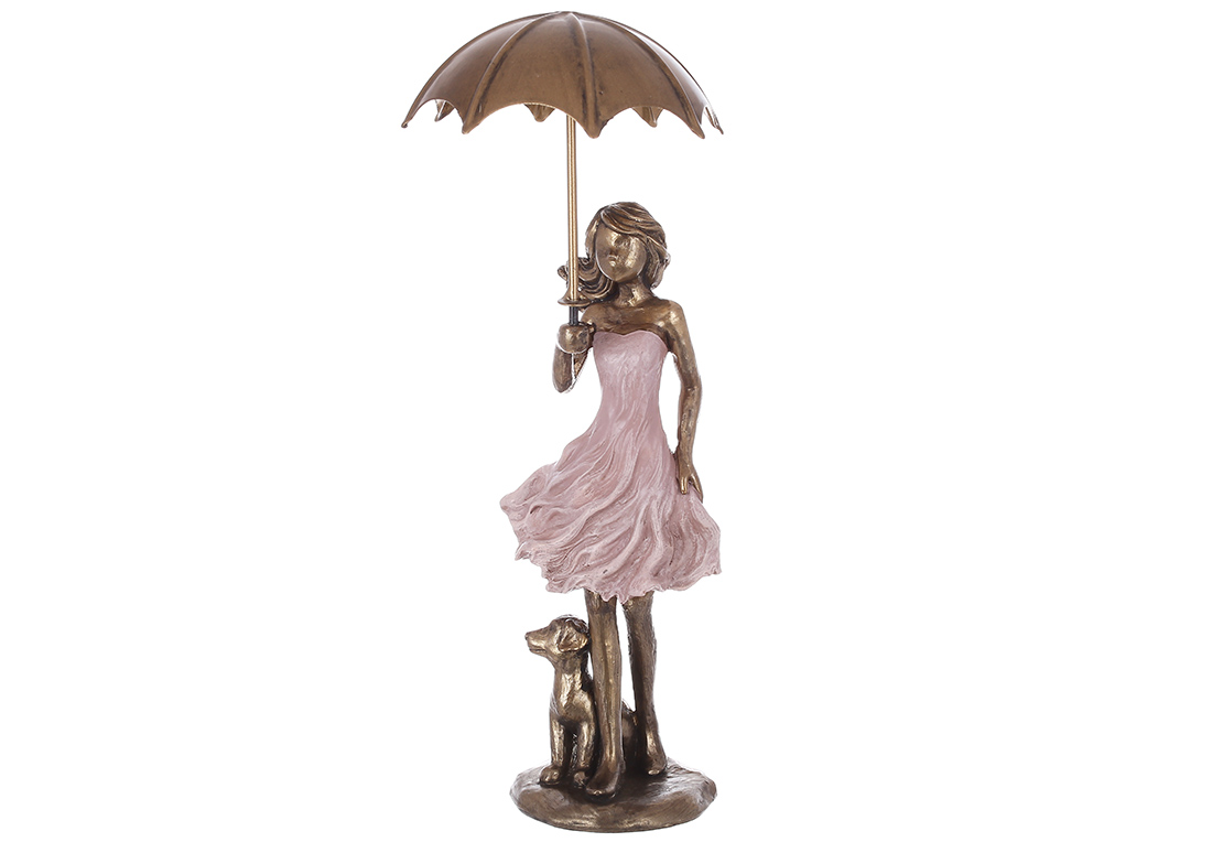 Декоративна статуетка Дівчинка із парасолькою, 25.5см K07-450
