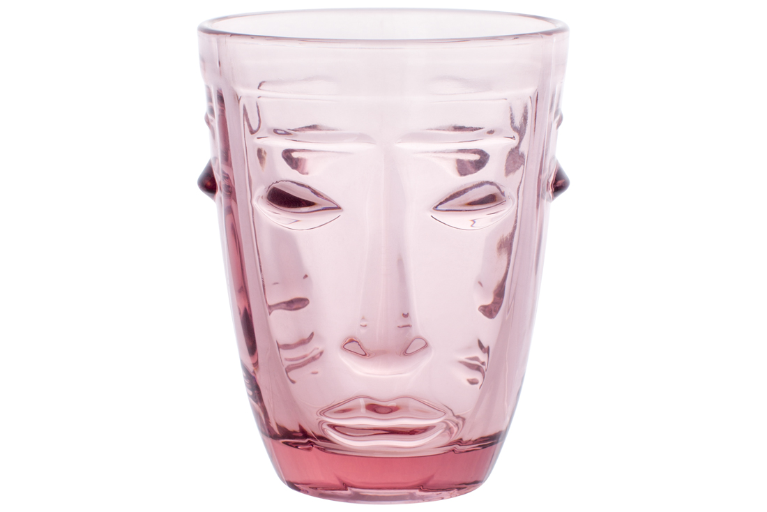 Склянка скляна Face 250мл, колір - темно-рожевий 420-142 оптом