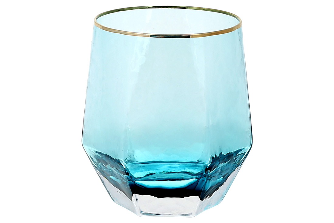 Склянка із золотим кантом Monaco, 450мл, колір - крижаний блакитний 579-232 оптом