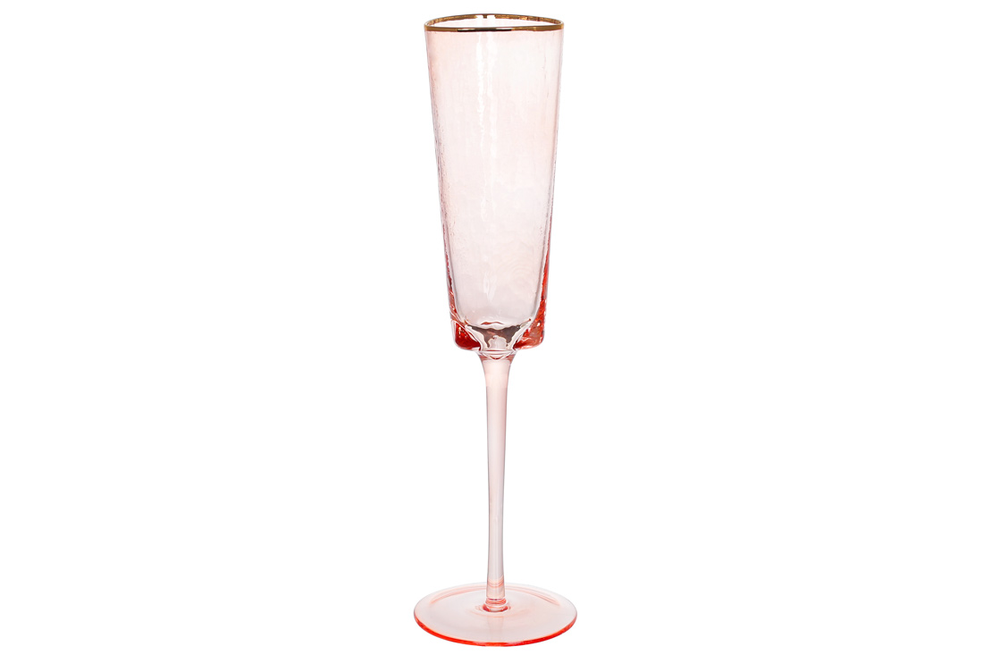 Келих для шампанського із золотим кантом Diva Pink, 160мл 579-248 оптом