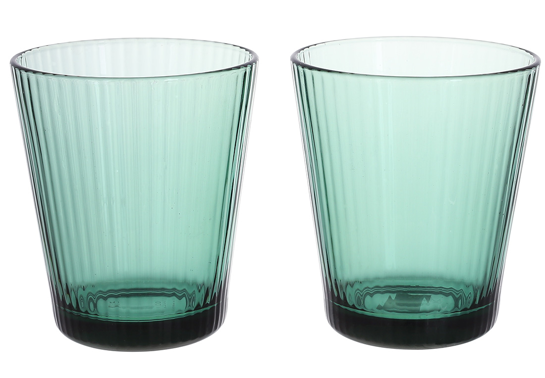 Набір склянок 330мл - 2 шт, колір - зелений, скло 992-002 оптом