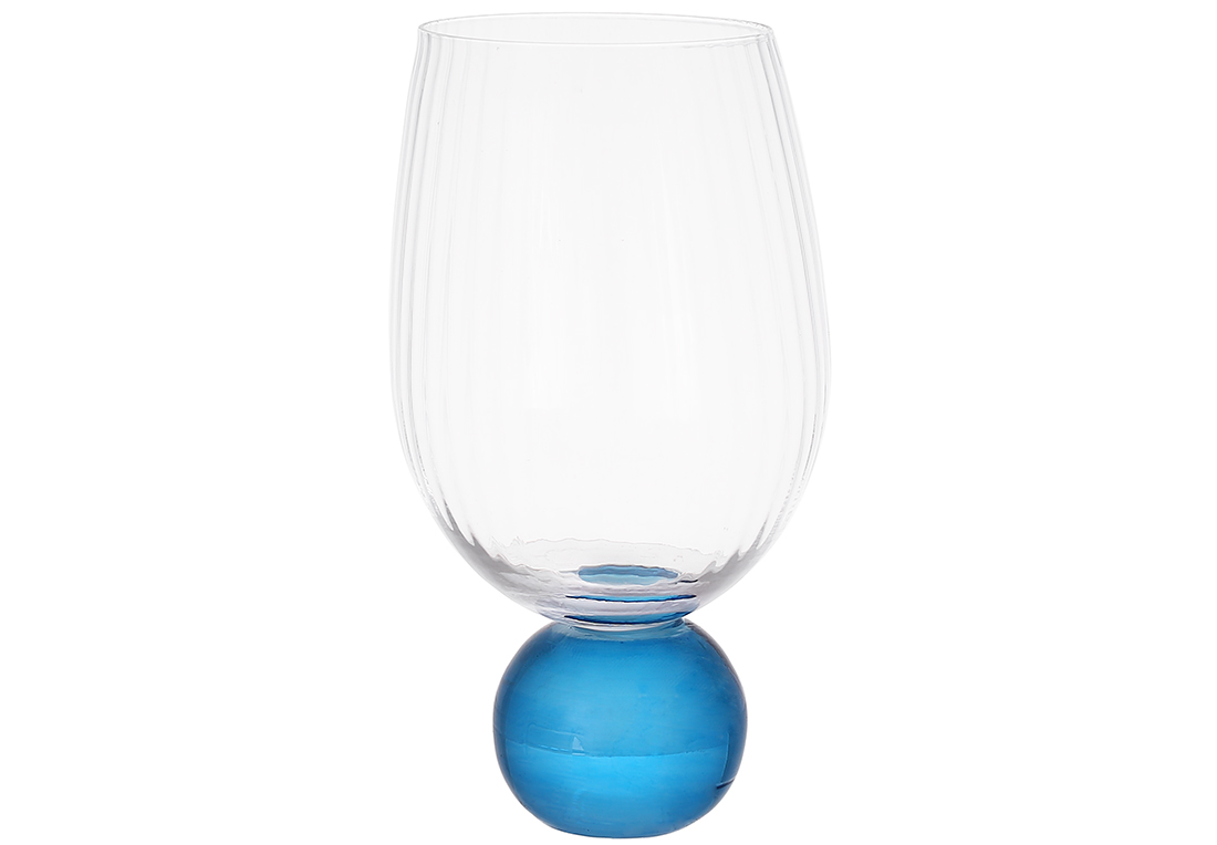Склянка на синій ніжці-кулі Bauble 450мл, скло 992-101 оптом