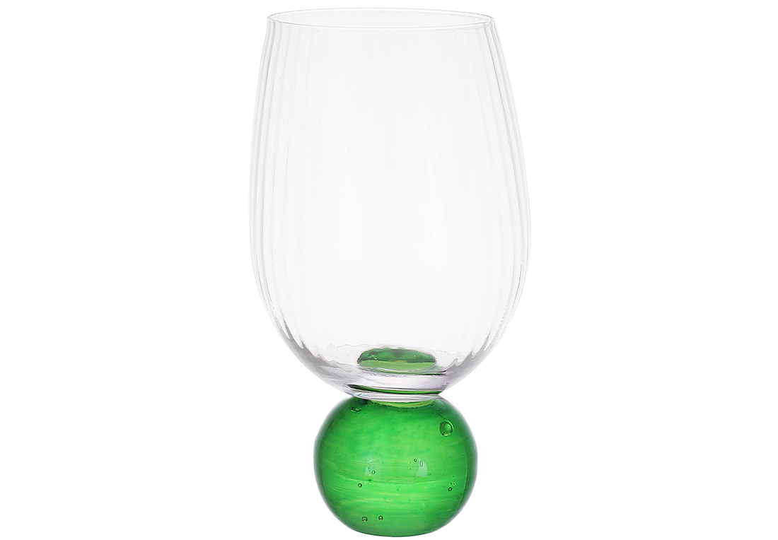 Склянка на зеленій ніжці-кулі Bauble 450мл, скло 992-102 оптом