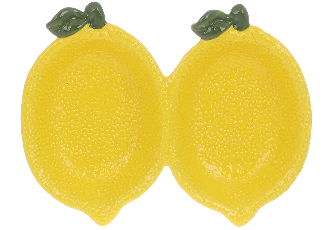 Менажниця керамічна Lemon, 20.5*16*4см, колір-жовтий 928-072 оптом