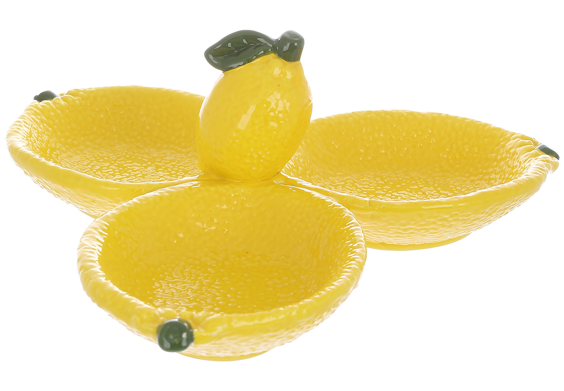 Менажниця керамічна Lemon, 24*9см, колір-жовтий 928-073 оптом