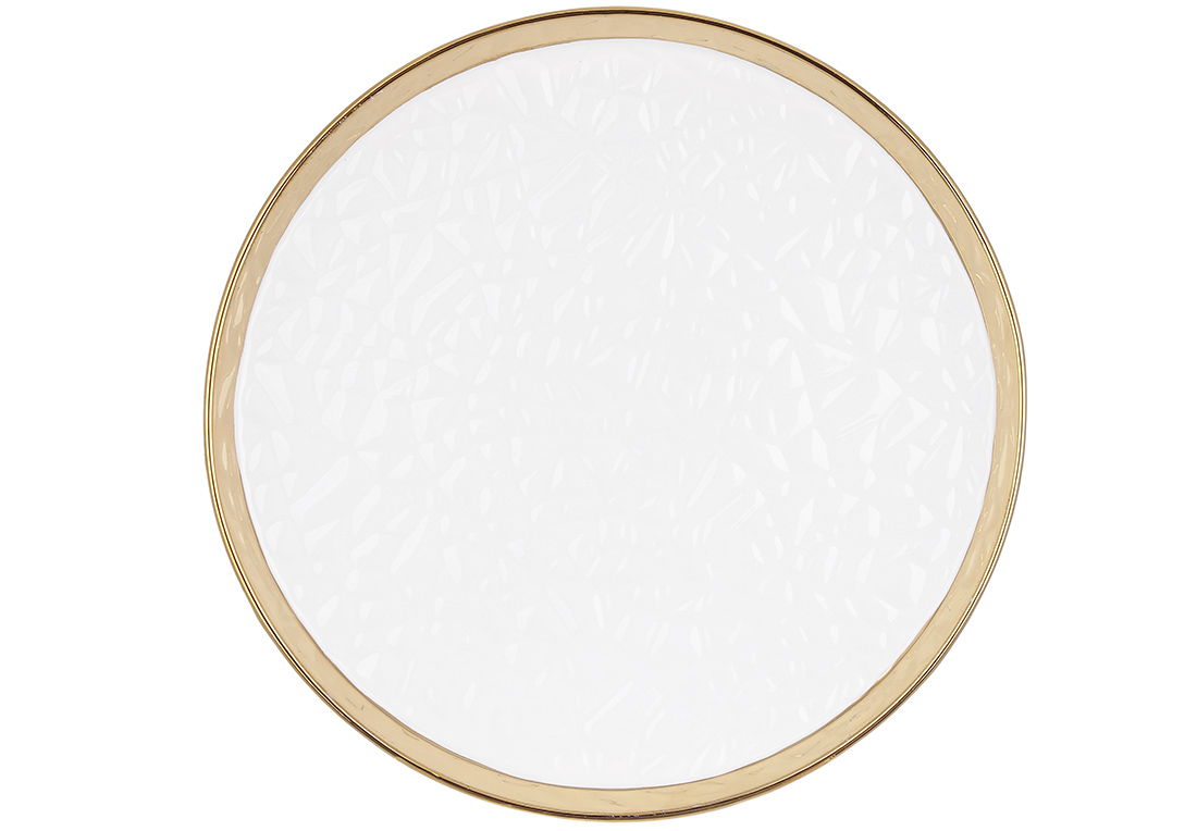 Блюдо порцелянове кругле з золотим обідком D26.5см 988-403 оптом