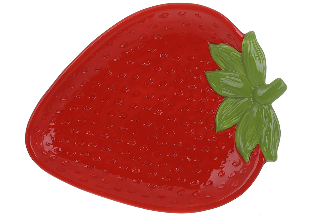 Тарілка керамічна Strawberry, 31*23.5*3.5см, колір-червоний 928-048 оптом