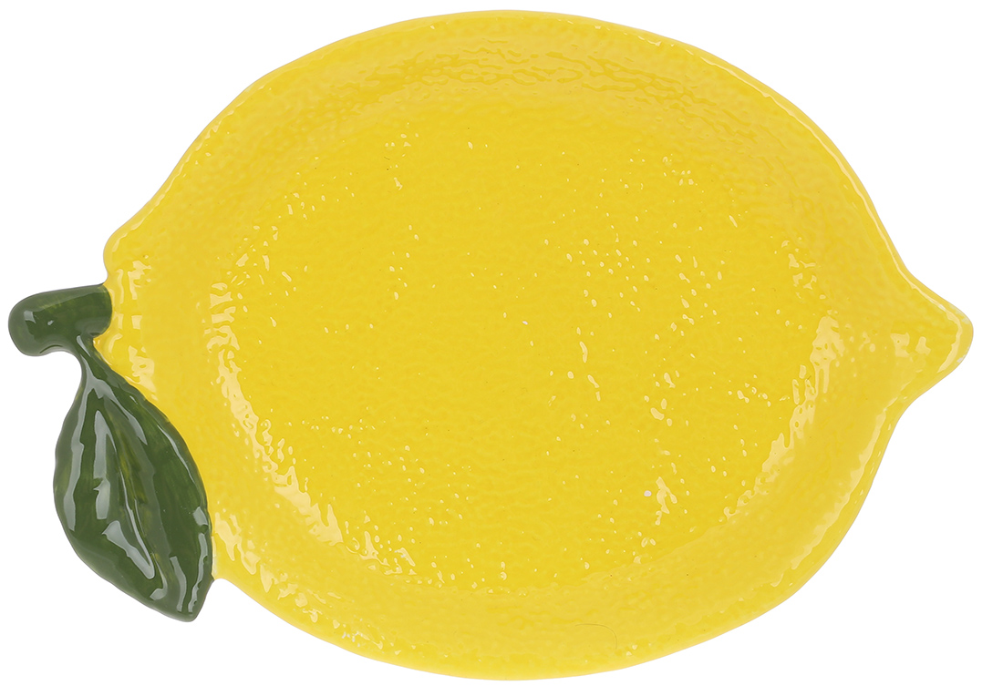 Тарілка керамічна Lemon, 26*18см, колір-жовтий 928-055 оптом