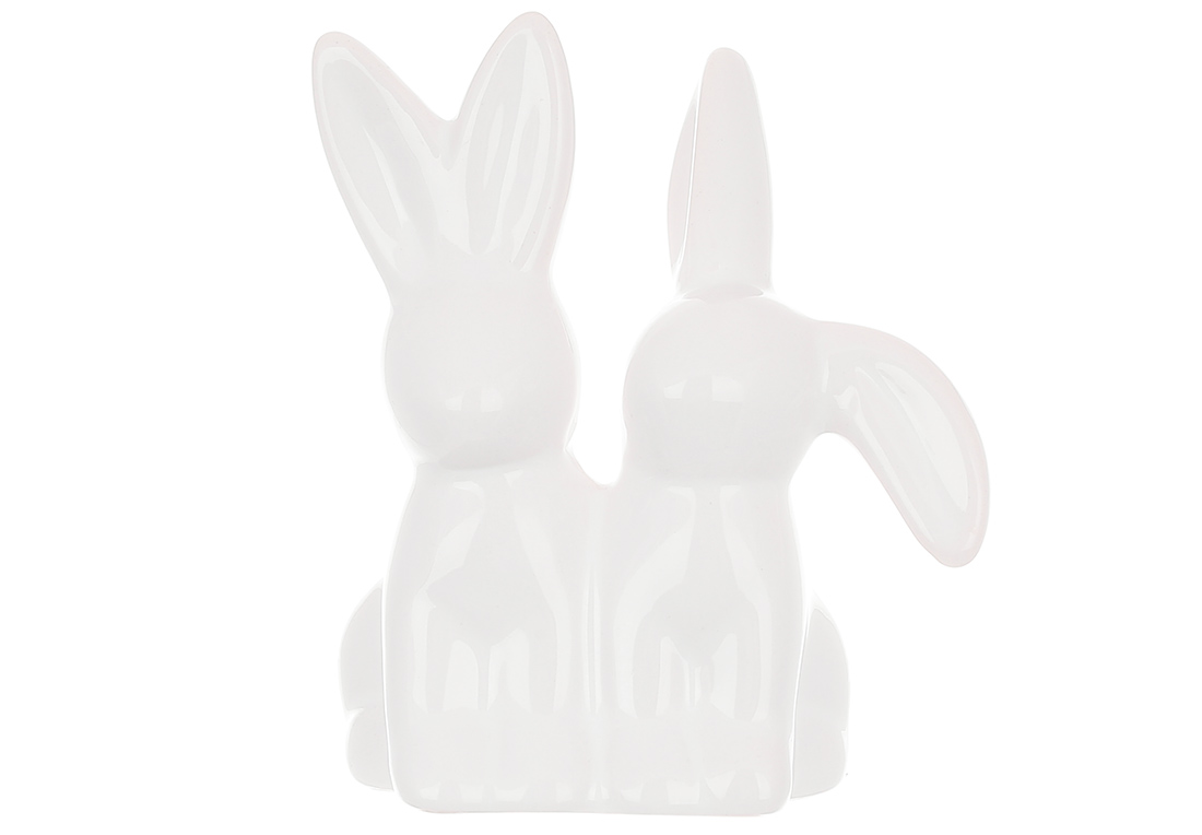 Декоративна фігурка Кролики, 9см, колір-білий