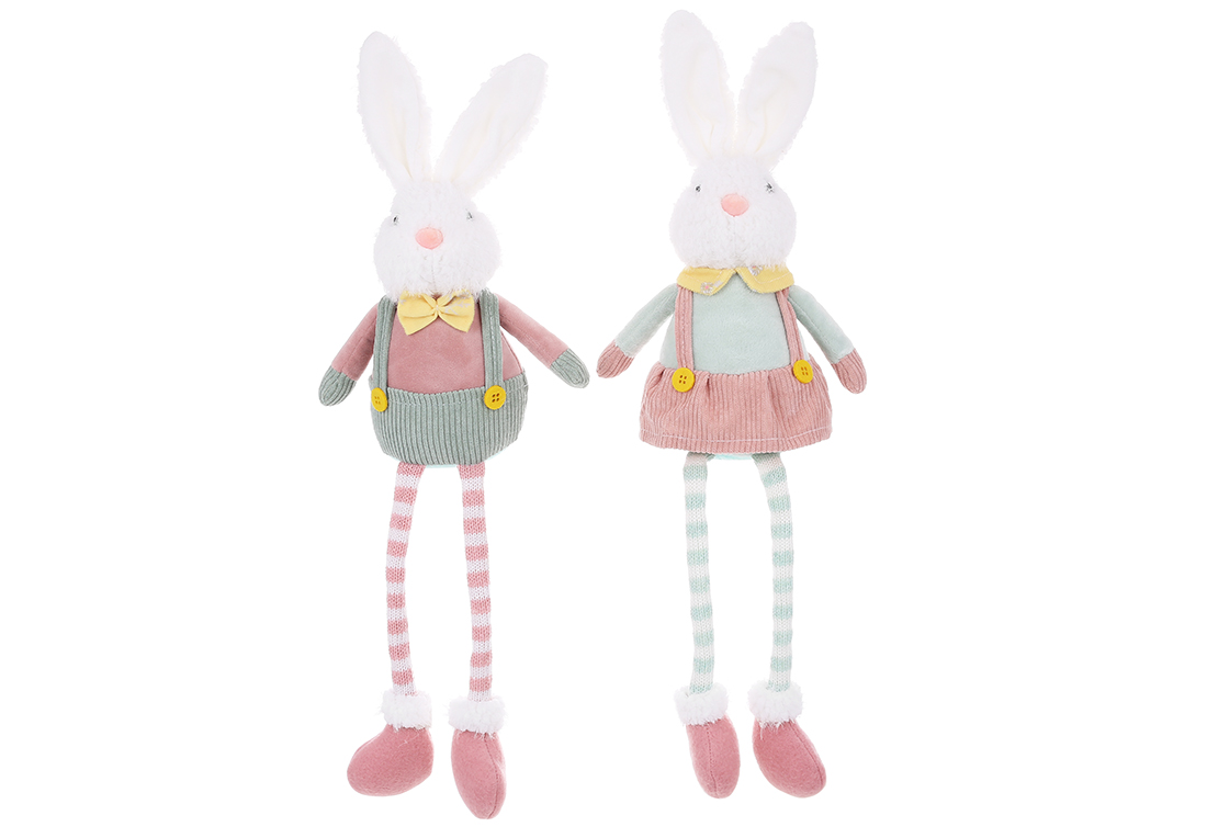 Декоративна м'яка іграшка Кролик з ніжками, що висять 15*8*50см, 2 дизайну 822-391 оптом