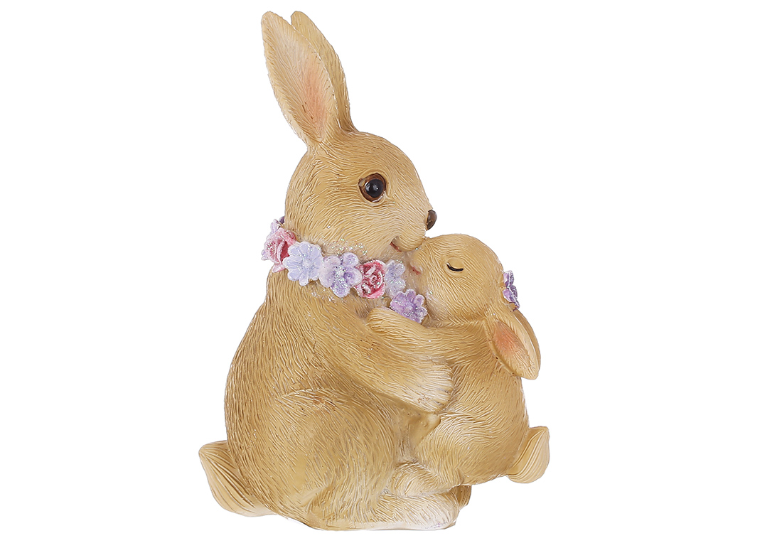 Декоративна статуетка Крольчиха з кроликом, 12см K07-491 оптом