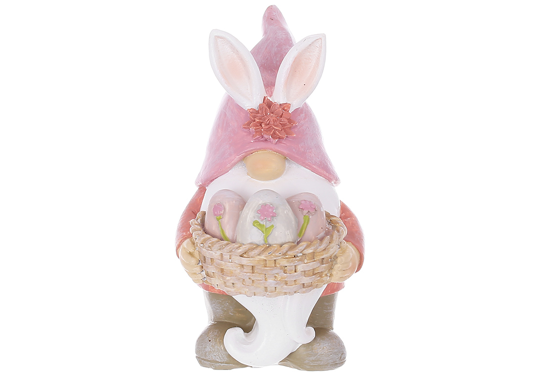 Декоративна статуетка Гномік з кошиком яєць, 9см K07-502 оптом
