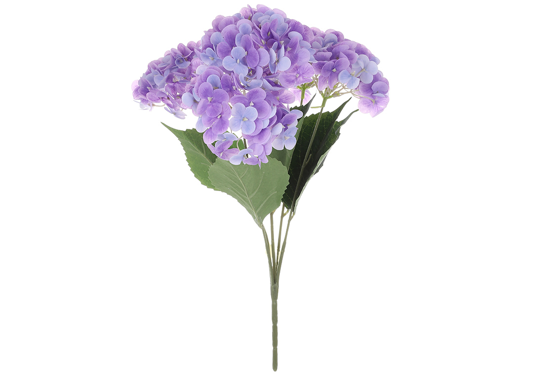 Букет Гортензії (5 гілок) латексний 46см, колір - фіолетовий