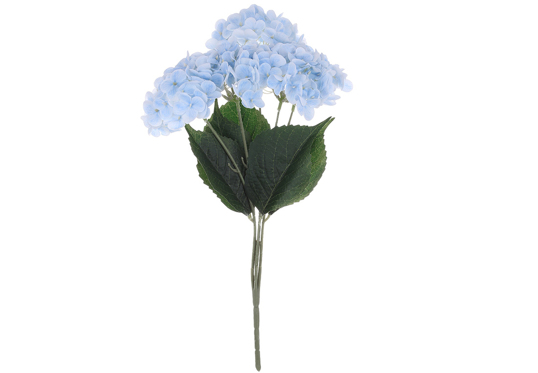 Букет Гортензії (5 гілок) латексний 46см, колір - блакитний