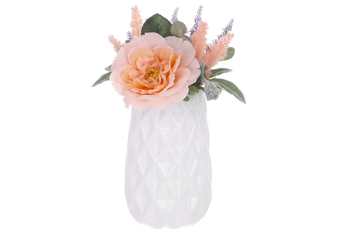 Декоративна композиція квіти у вазі, 35см RM5-314 оптом