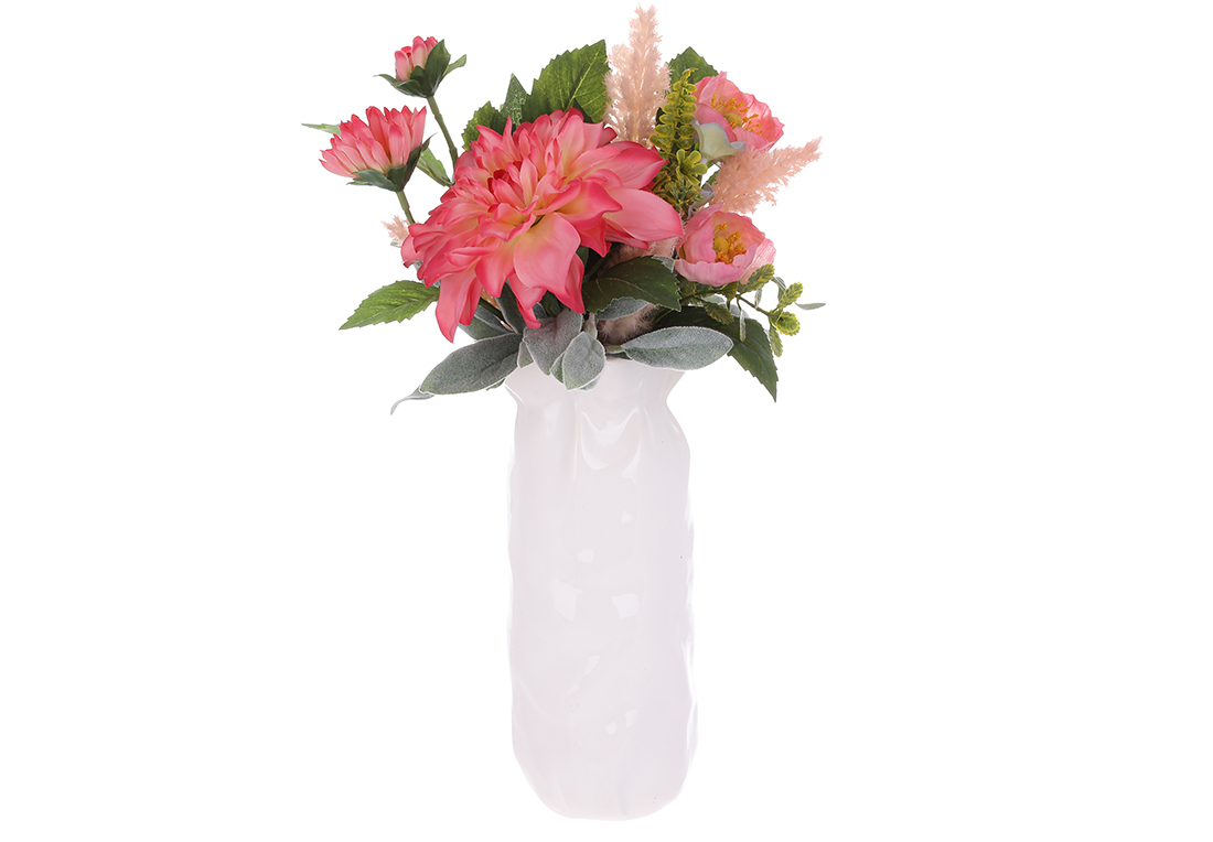 Декоративна композиція квіти у штучно зістареній вазі, 41см RM5-322 оптом