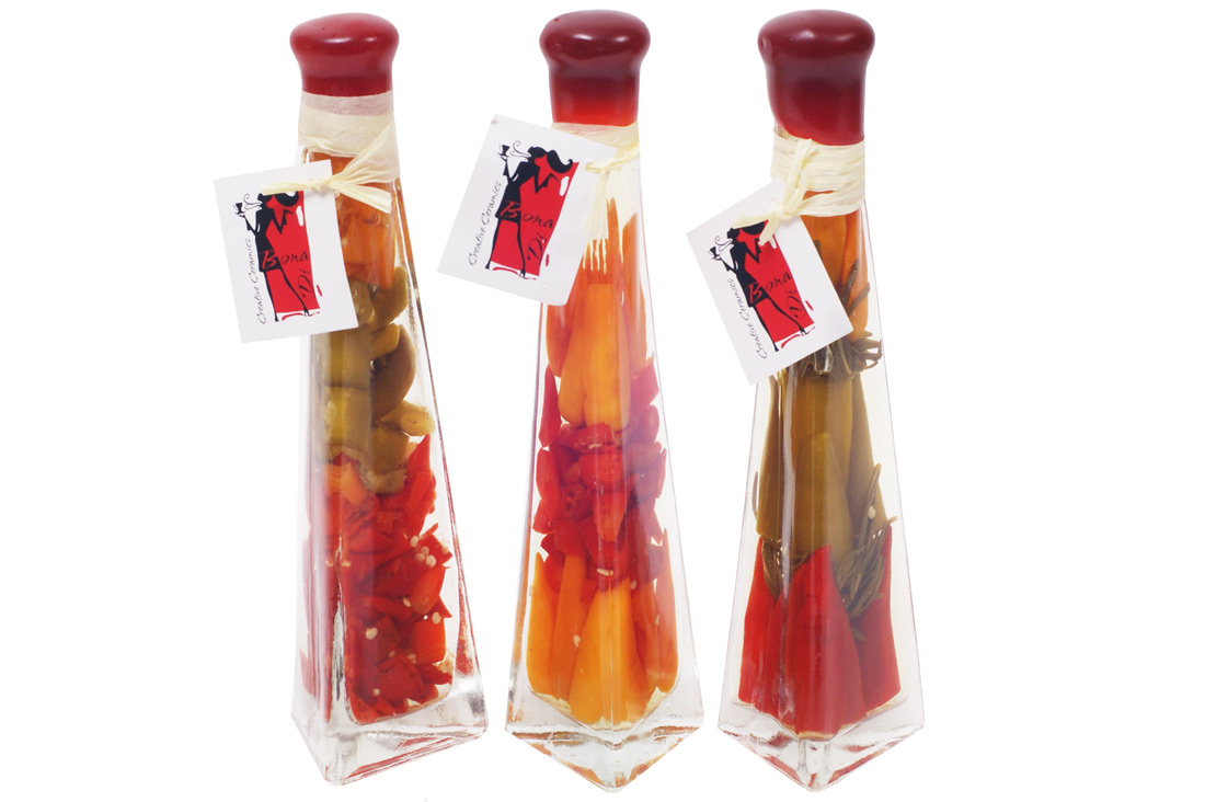 Декоративна пляшка з овочами, 23.2см, 3 дизайни 131-035 оптом