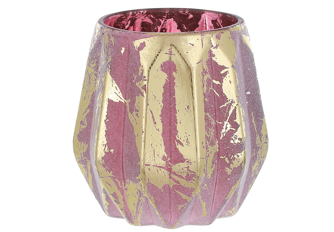Свічник скляний, 10.5см, колір - зістарене золото NY15-520 оптом
