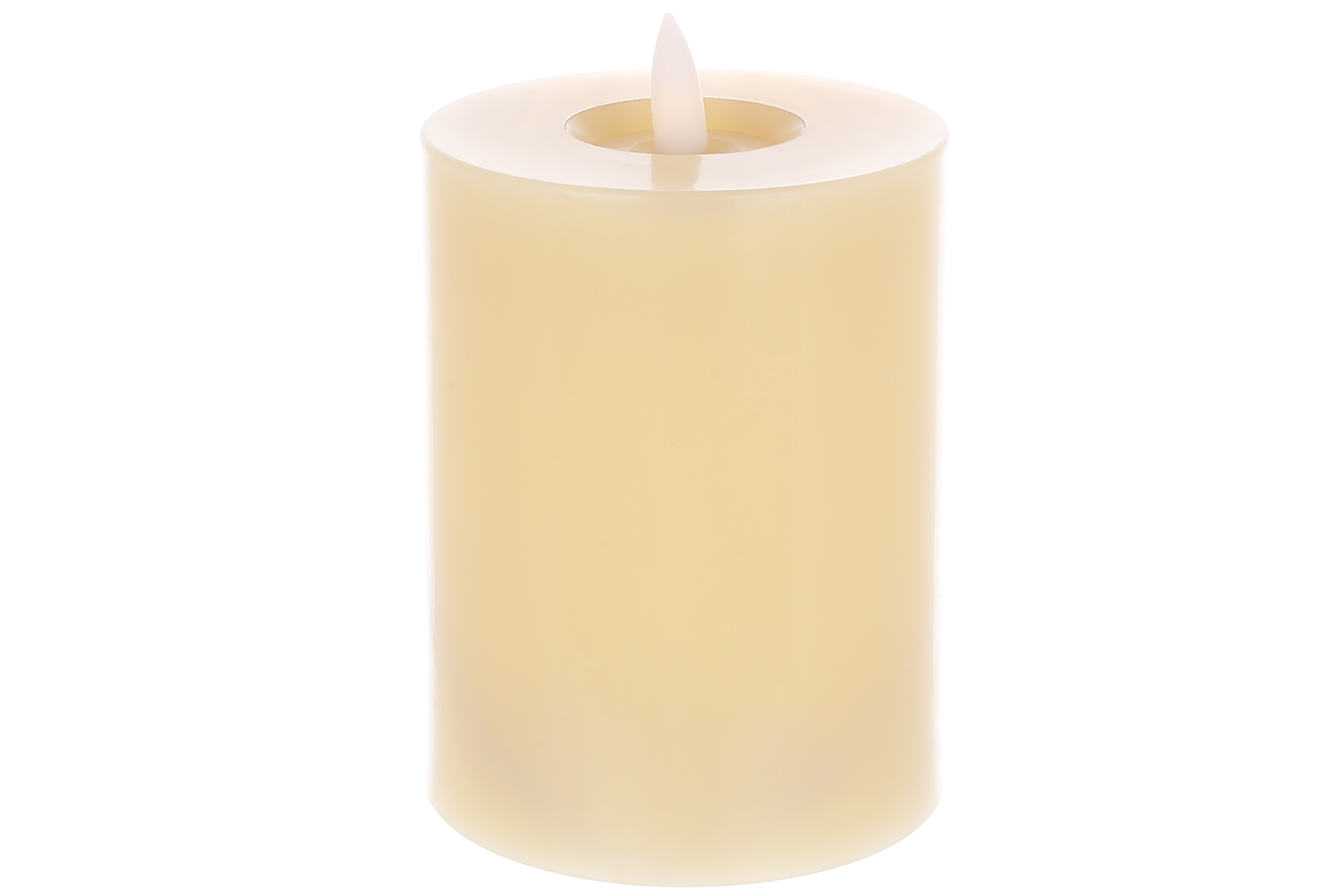 Світлодіодна свічка з живим полум'ям 8*10.5см (3хААА не входять до комплекту), тепле біле світло, матеріал - м'який пластик, колір - vanilla 882-147 оптом