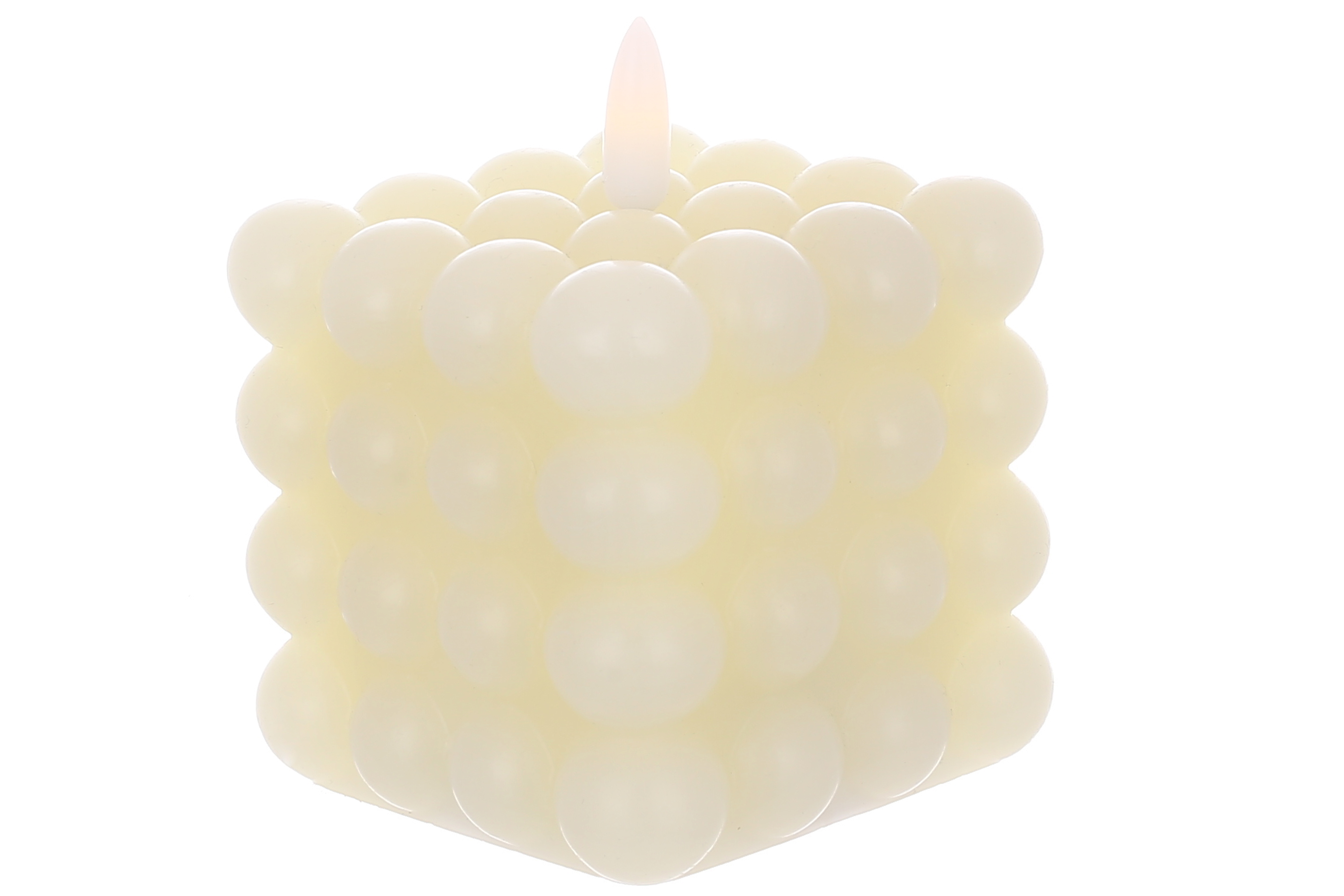 Світлодіодна воскова свічка Bauble з 3D полум'ям 7.5*9.5см (2хААА не входять до комплекту), тепле біле світло, колір - vanilla