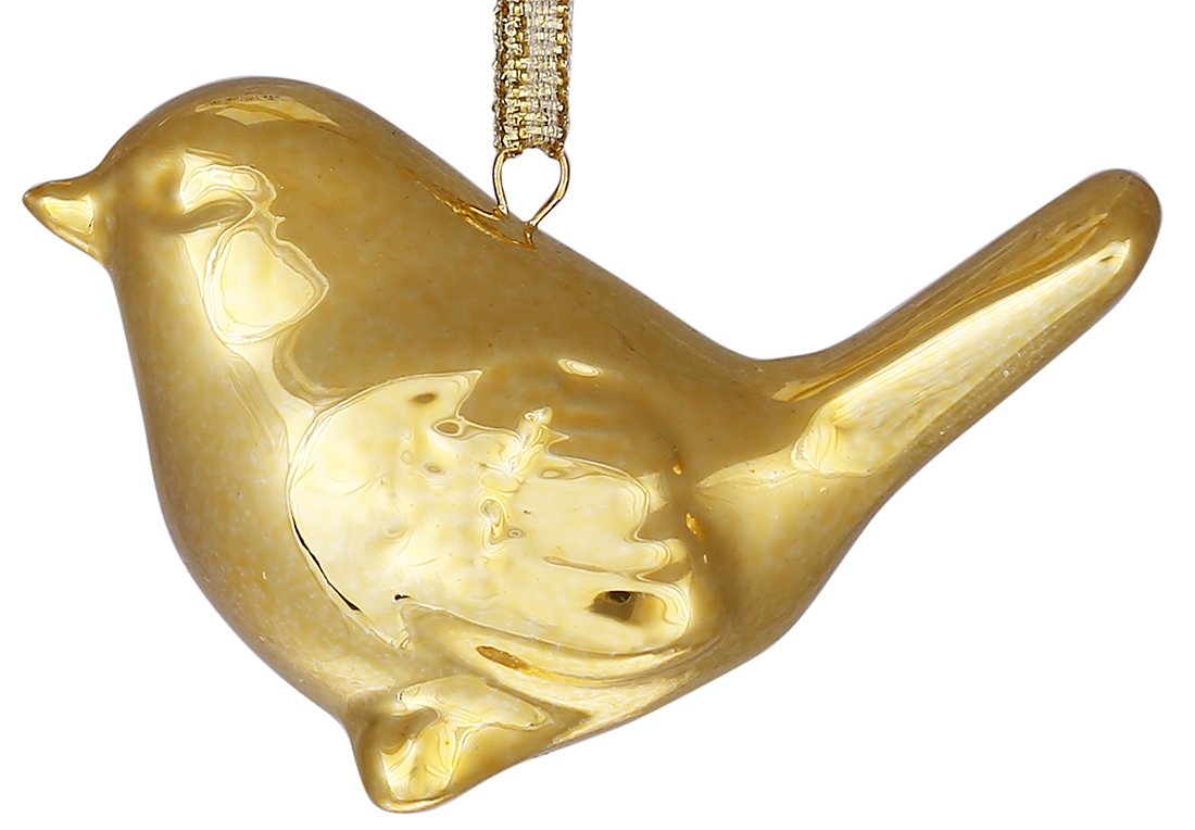 Підвісний порцеляновий декор Пташка 5.5*3*4см, колір - золото 727-373 оптом