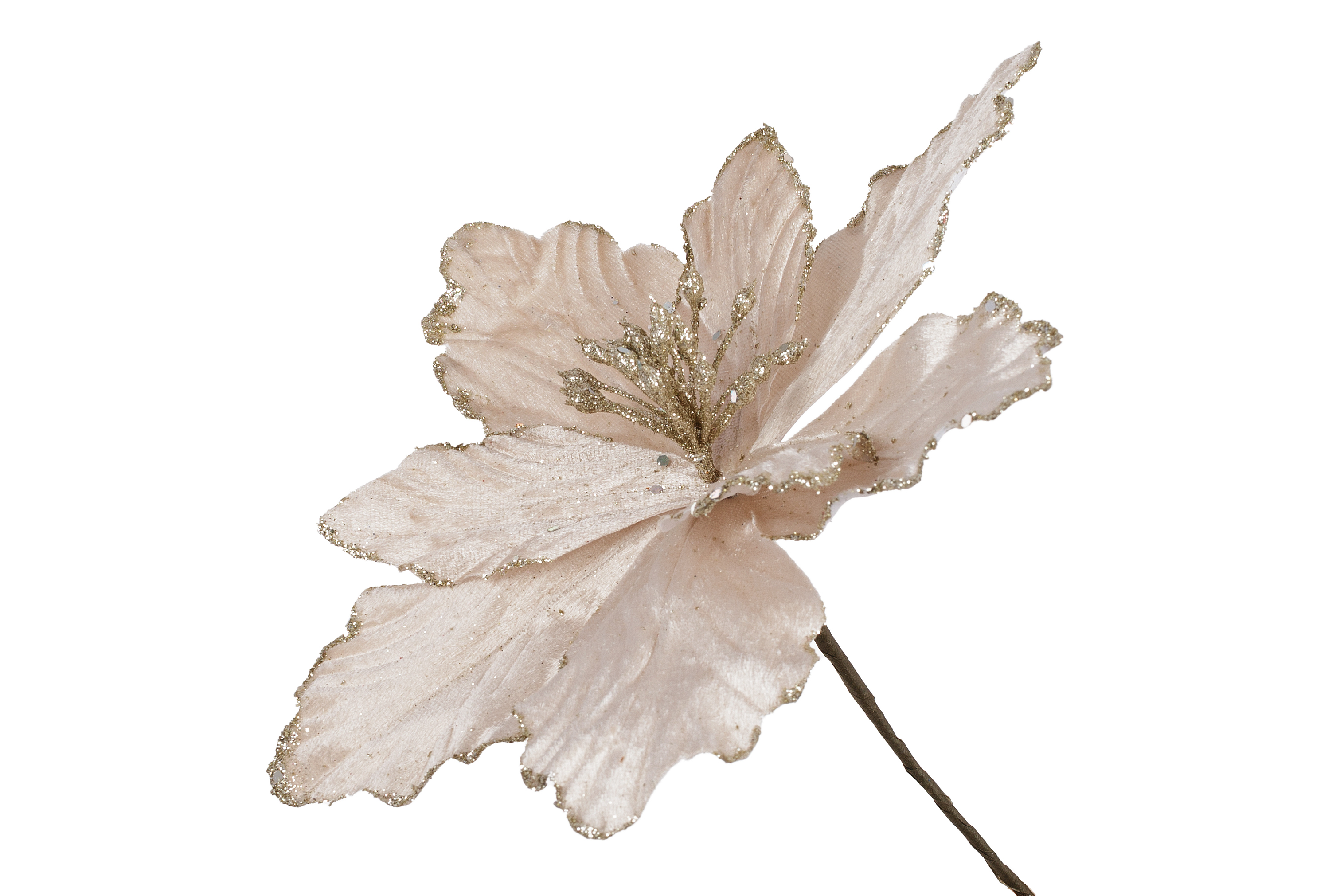 Декоративна квітка Пуансетія 24см, колір - шампань 839-819 оптом