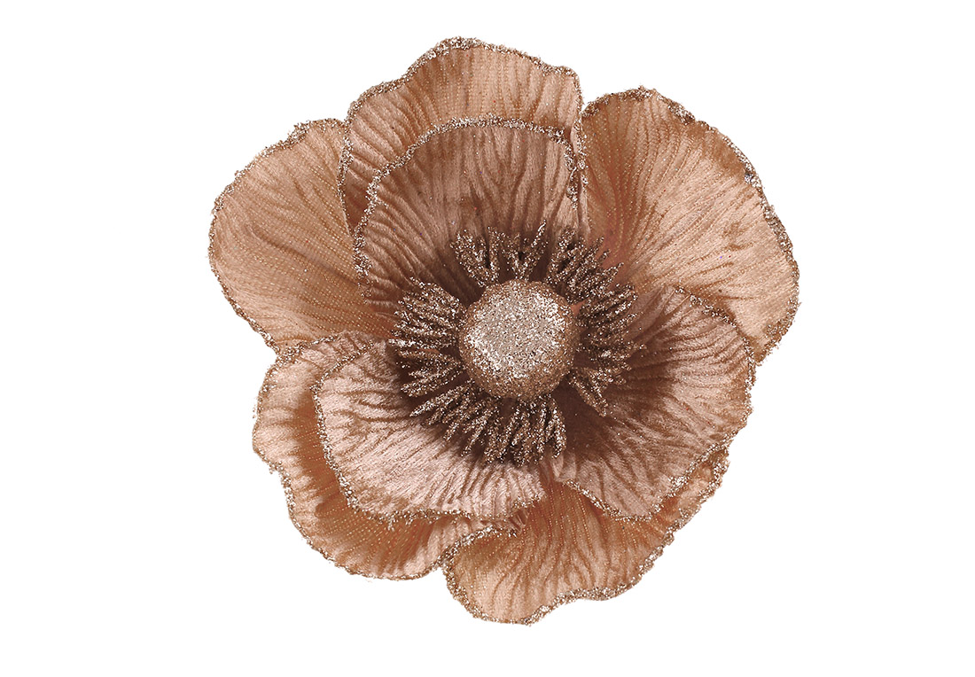 Оксамитова квітка Мак D21см, колір - коричневий мокко 839-839 оптом