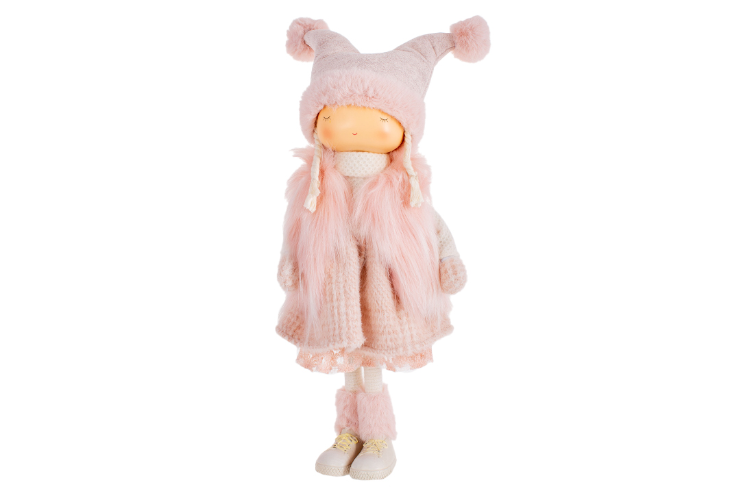 Декоративна лялька Дівчинка, 47см, колір - рожевий персик 831-427 оптом