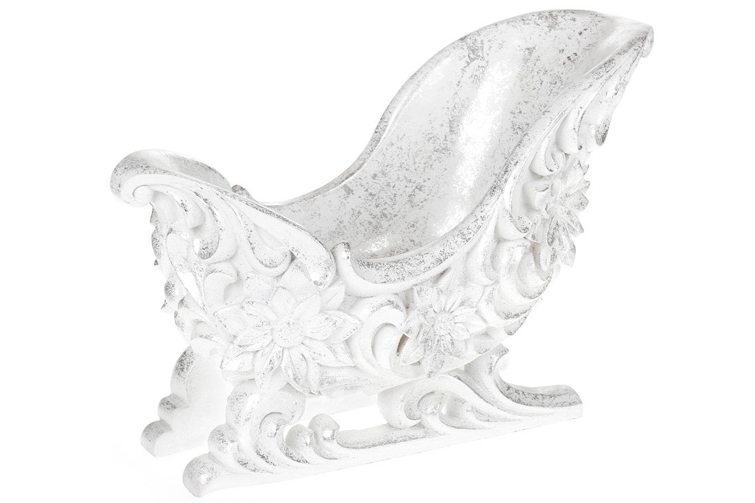 Новорічний декор Сані, 40см, колір - білий зі сріблом 430-117 оптом
